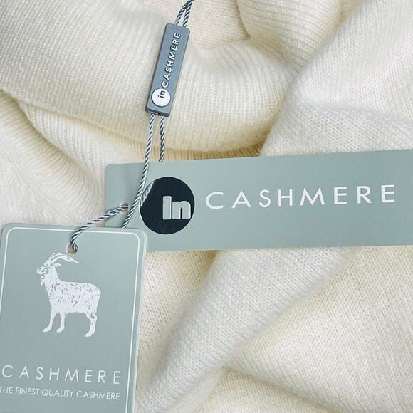 in Cashmere women’s 100% Cashmere turtleneck tank sweater L whisper white New - Picture 5 of 10